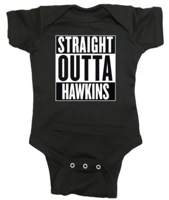 Stranger Things Baby One Piece "Straight Outta Hawkins" Bodysuit