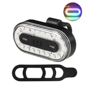 BIKIGHT Colorful RGB USB Rechargeable LED Bike Taillight 14 Light Modes Waterproof Safety Rear Light for Night Riding Cy
