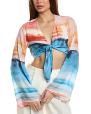 Bella Dahl Tie-Front Flare Sleeve Blouse