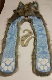 Spirit Hood Collectors Edition native print Wolf spirithoods NWT light blue