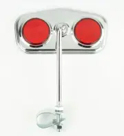 NEW! 5" LONG BlCYCLE BOLT ON LOWRlDER DIAMOND MlRROR W/RED REFLECTOR IN CHROME