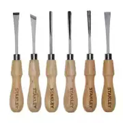 Stanley 6 Piece Professional Woodworking Chisel Blade Wood Carving Hook Tool Set