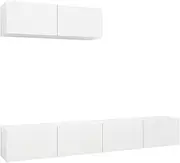 3X TV Cabinets White Engineered Wood TV Stand Stereo Cabinet Media Unit vidaXL