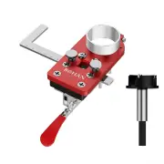 Concealed Positioning Hinge Hole Punch with L Shape Ruler 35mm Door Hinge Jig with Retaining Clip High Precision Aluminu