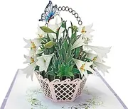 CUTPOPUP White Lily Sympathy Pop Up Card, With Sympathy Card, Loss of Loved One, Pet, Mom, Dad, Child, Condolence, Bereavement, Grief with Envelope (White Lily Sympathy) FL114.1AU1515