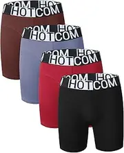 [Hotcom] Men's Boxer Briefs - Boxer Briefs Mens Underwear Soft Cotton Blend, Comfort Flex Waistband with Logo, Low Friction Support Multipack Gift for Men S-2XL