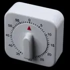 Food White Reminder Baking Round Square Mechanical Timer 60 Minutes Kitchen