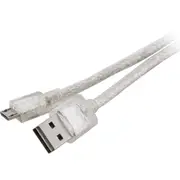 PRO2 LC7243 Transparent Micro USB Lead 2M Double Sided USB-a Plug USB-B Transparent Jacket