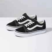 Vans Unisex Kid's Old Skool Shoe Black/Tru White Checkered VN000W9T6BT NWT