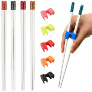5 Pairs Chopsticks and Chopstick Helpers Set, Plastic Hinges Connector Traini...