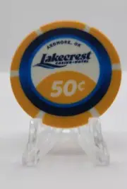 Lakecrest Hotel Casino Ardmore Oklahoma 2024 $.50 Chip "UNCIRCULATED"