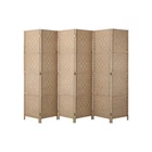 6 Panel Room Divider Privacy Screen Wood