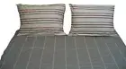 DaDa Bedding Soft Gray Striped Print Flat Sheet with Pillow Cases Covers Set