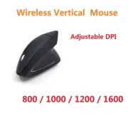 USB Black Wireless Ergonomic Vertical Gaming 5Key Mouse Digital Adjustable DPI