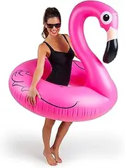 BigMouth Inc Pink Flamingo Pool Float, Inflates to Over 4ft. Wide, Funny Inflatable Vinyl Summer Pool or Beach Toy, Patch Kit Included