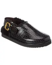 Chlo Cracked Leather Mule