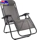 Zero Gravity Chair Recliner Foldable Lounge Garden Patio Beach Outdoor Grey