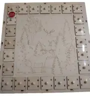 Advent Calendar Standing Wooden Christmas Diy Scene 24 Days Countdown Gift New