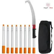 Manual Pole Saw 9.8 ft Extendable Tree Pruner Sharp Steel Blade for High Branche