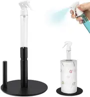 Paper Towel Holder With Spray Bottle, Stainless Steel Countertop Paper Towel Holder, One-handed Operation Kitchen Roll Holder With Non Slip Base For B