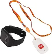 Dpofirs Emergency Alert Button, Orange, Caregiver Pager, SOS Alert Button, Wireless Nurse Call System for Seniors, Elderly Patient, Touch Control, Battery Powered, 100m Range, IPX7/IPX6 Waterproof