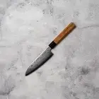 Noseto Nato Small Santoku Knife 135mm 67 Layers Damascus with Olive wood