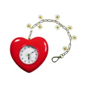 The Wizard of Oz Tin Man Heart Shape Clock 11x16cm Red