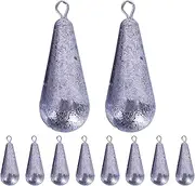 Fishing Drop Shot Weights | 10X Sturdy Lead Teardrop Shape Fishing Sinkers,360 Degree Rotatable Drop Shot Rig, Multifunctional Fishing Gear Accessories for Freshwater