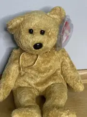 Rare Retired Ty Beanie Baby Cashew The Bear 2000 W/ Errors Tush Tag