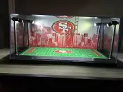 San Francisco 49ers Custom 2 Mini Helmet display case with LED lights