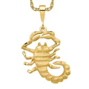 10K Solid Yellow Gold Scorpion Necklace