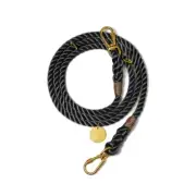 NWT Found My Animal Black 7' Rope Dog Leash Size Small