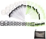 [vogem] 50Pcs Acrylic Ear Stretching Kit 1.6mm-12mm Silicone Ear Tunnel Kit For Women and Men With a Little Bag