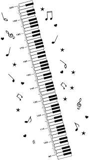 Sosoport Accurate Measuring Wall Sticker Piano Design Boys and Girls Height Decal for Living Space