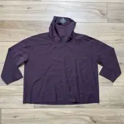 Club Monaco Women's Funnel Neck Wool Blend Top Boxy Cropped Fit Small Purple