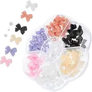 Beavorty 7Grids Nail Charms Bow Pearl Nail Decorations for Women DIY Nail Art Gems Versatile Manicure Accessories for Special Occasions