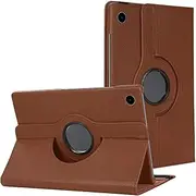 360 Degree Rotating Case for Samsung Galaxy Tab A8 10.5 2021 X200 X205 Leather Stand Case Brown