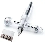 Monteverde MONZA FOUNTAIN PEN (WITH INK VIALS), CRYSTAL CLEAR; FLEX NIB