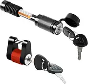 METOWARE Keyed Alike Trailer Hitch Locks & Coupler Lock Set, 5/8" Dia 3-1/2" Long Hitch Lock Fits Class III IV Receiver, Dia 1/4" Trailer Tongue Lock with 3/4" Inch Span Fits Latch-Type Couplers