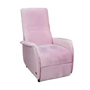 Velvet Recliner Chair Push Back Armchair Soft Padded Lounge Chaise Pink