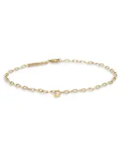 Zoe Chicco 14K Yellow Gold Diamond Dangle Oval Link Bracelet