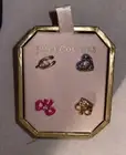 Juicy Couture 4 Mismatched Stud Crystal Enamel Black Label Earrings NWT