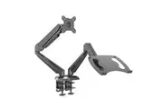 Vision Mounts VM-GM224U-D15 | Dual Monitor Stand Arm Mount with Tray Holder Adapter for Laptop