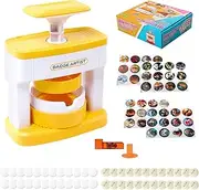 TeJoyce Button Maker Machine, Pin Maker Badge Maker Button Press Machine with 24 Pcs Pictures Ideal for Crafts, Parties, Events Installation-Free