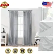 Light Filtering Dark Gray & White Pinch Pleat Semi Sheer Curtain Drapes, 40"x84"