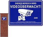 Area Is Under Observation Camera Sign - Video Observation Signs Outdoor, Security Camera Signs Outdoor, Camera Observation Sign | Waterproof Observation Labels Camera Alarm System Stickers for Home Bu