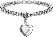 [Monily] Initial Charm Bracelets for Girls Letters Alphabet Heart Bracelet Jewelry Gifts for Teen Girl