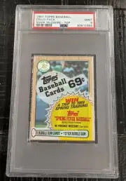1987 Topps BASEBALL CELLO Pack MARK MCGWIRE ON TOP PSA 9 MINT
