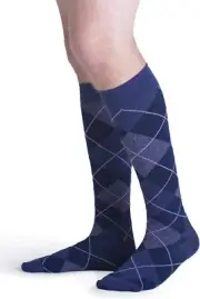 SIGVARIS Microfiber Shades Calf-High Socks CT 20-30mmHg Purple Argyle