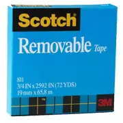 Scotch Removable Magic Tape 811 Cello Tape Roll 3M 3/4 x 2592 inch 72yd Refill